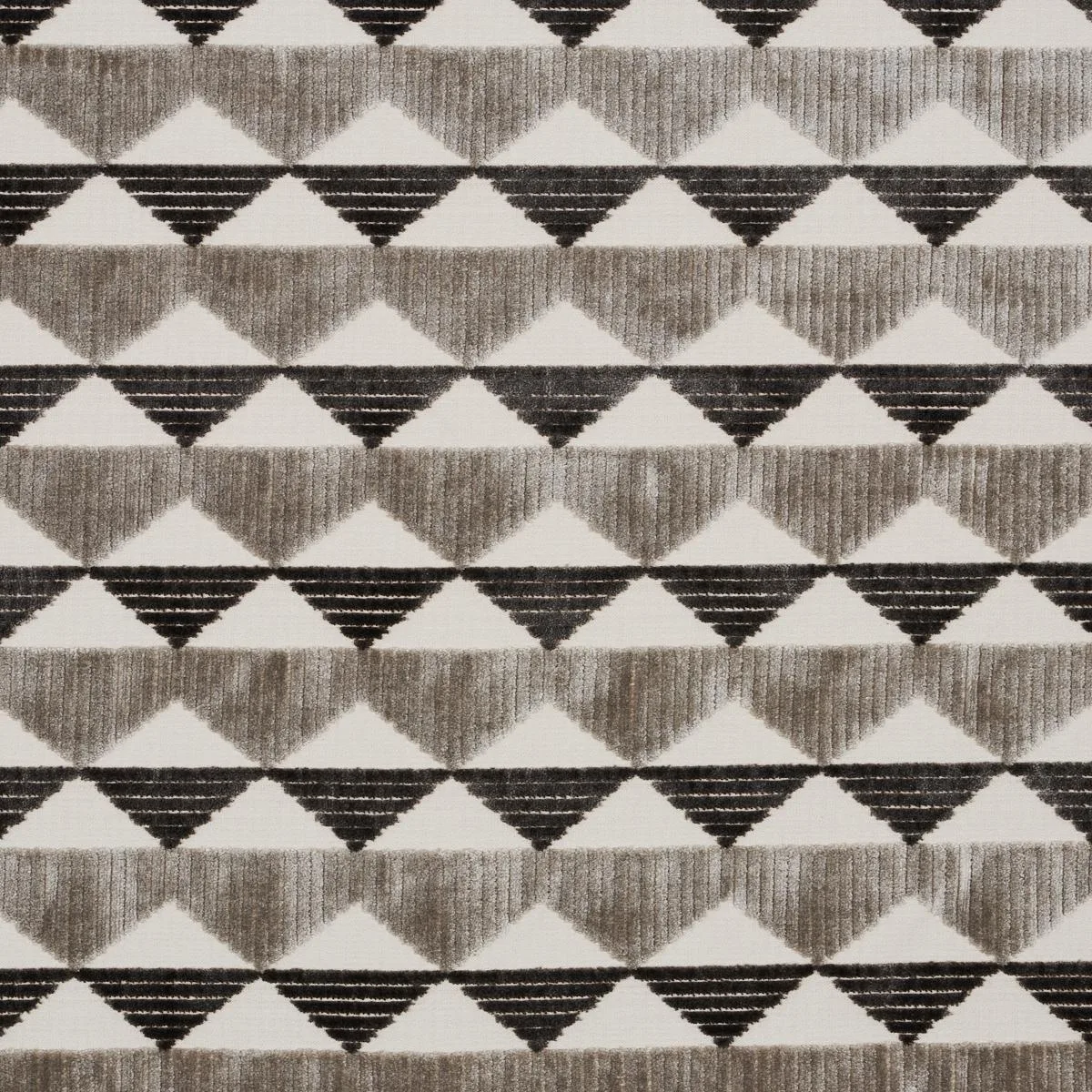 Schumacher 81822 Ridge Line Velvet Stone Grey fabric swatch