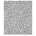 Schumacher 80791 Riley Embroidery Black On Ivory fabric swatch
