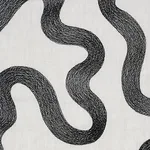 Schumacher 80791 Riley Embroidery Black On Ivory fabric swatch