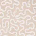 Schumacher 80792 Riley Embroidery Ivory On Natural fabric swatch
