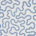 Schumacher 80790 Riley Embroidery Navy On Ivory fabric swatch