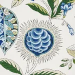 Schumacher 178773 Roca Redonda Blue & Ivory fabric swatch
