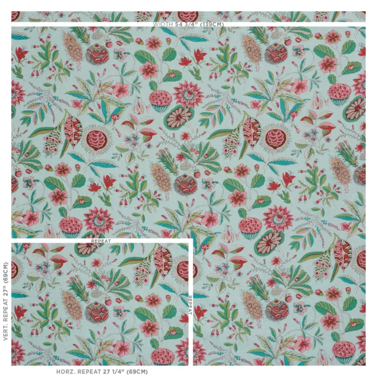 Schumacher 178770 Roca Redonda Mineral & Pink fabric swatch