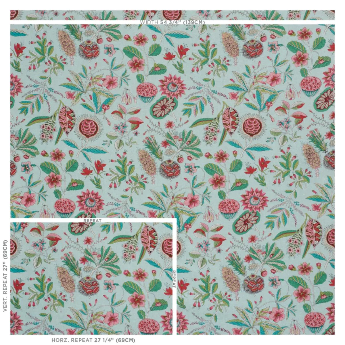 Schumacher 178770 Roca Redonda Mineral & Pink fabric swatch