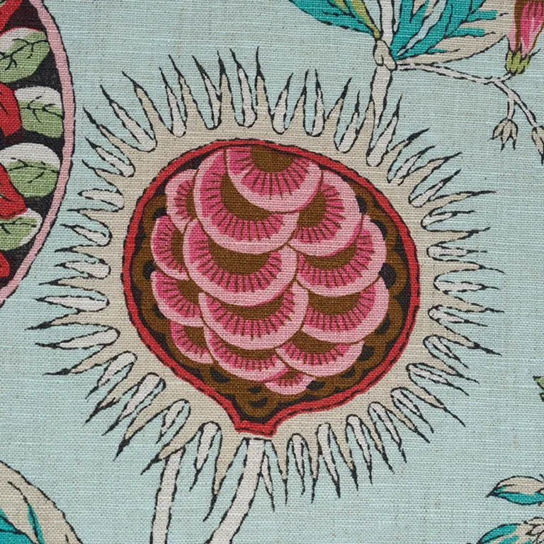 Schumacher 178770 Roca Redonda Mineral & Pink fabric swatch