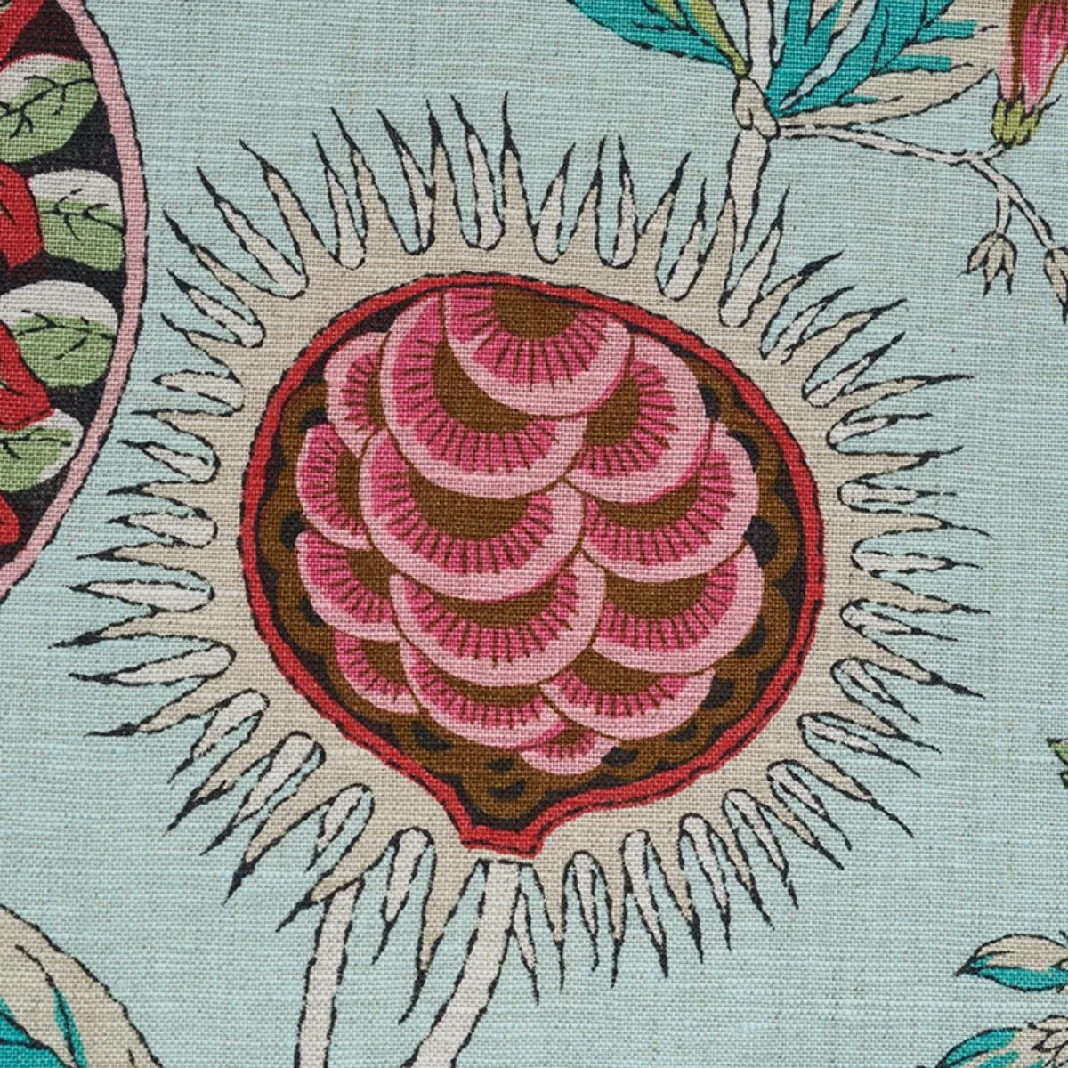 Schumacher 178770 Roca Redonda Mineral & Pink fabric swatch