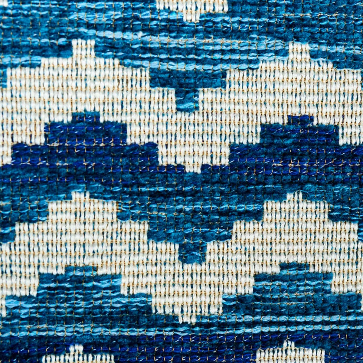 Schumacher 77541 Roebuck Performance Blue fabric swatch
