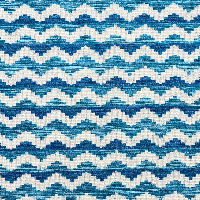 Schumacher 77541 Roebuck Performance Blue fabric swatch
