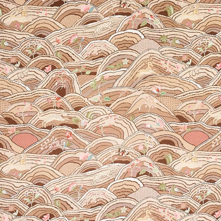 Schumacher 177382 Rolling Hills Mocha fabric swatch