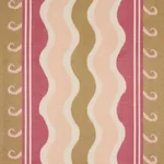 Schumacher 182631 Roman Reverie Gold & Rose fabric swatch