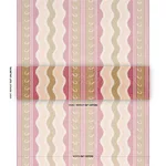 Schumacher 182631 Roman Reverie Gold & Rose fabric swatch