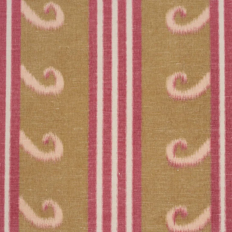 Schumacher 182631 Roman Reverie Gold & Rose fabric swatch