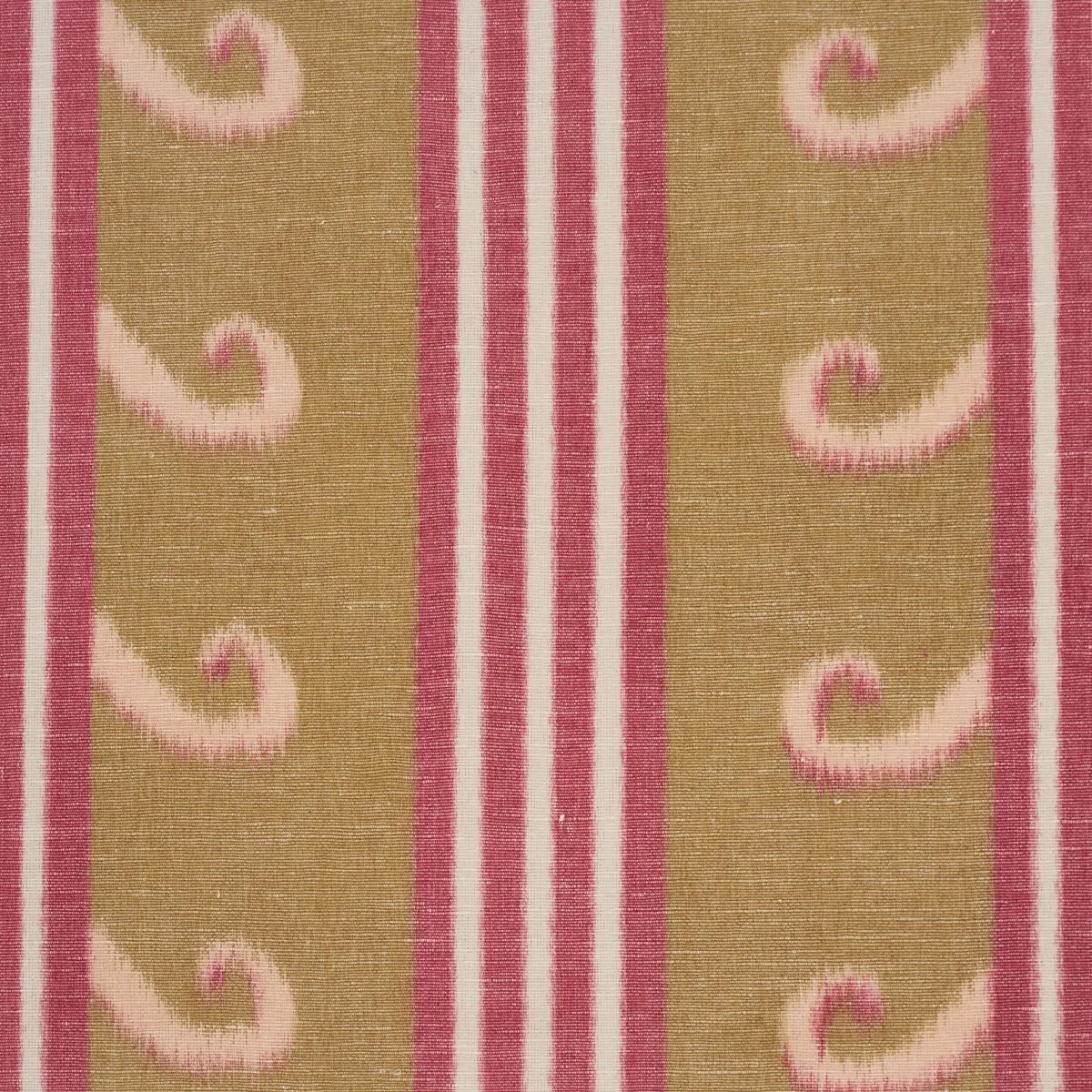 Schumacher 182631 Roman Reverie Gold & Rose fabric swatch