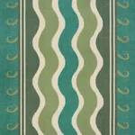 Schumacher 182630 Roman Reverie Teal & Leaf fabric swatch
