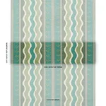 Schumacher 182630 Roman Reverie Teal & Leaf fabric swatch