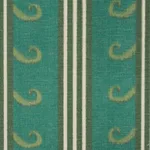 Schumacher 182630 Roman Reverie Teal & Leaf fabric swatch