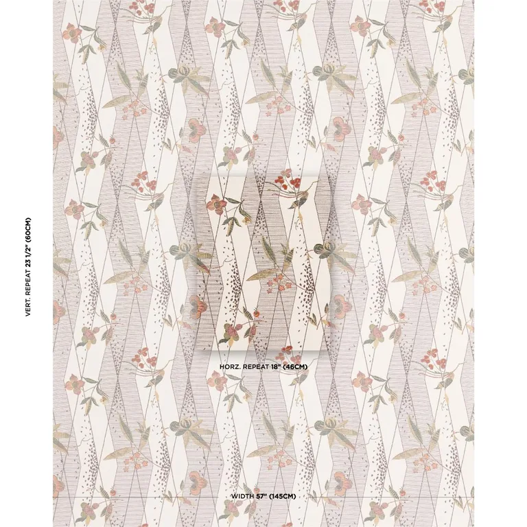 Schumacher 83140 Romola Floral Birch fabric swatch