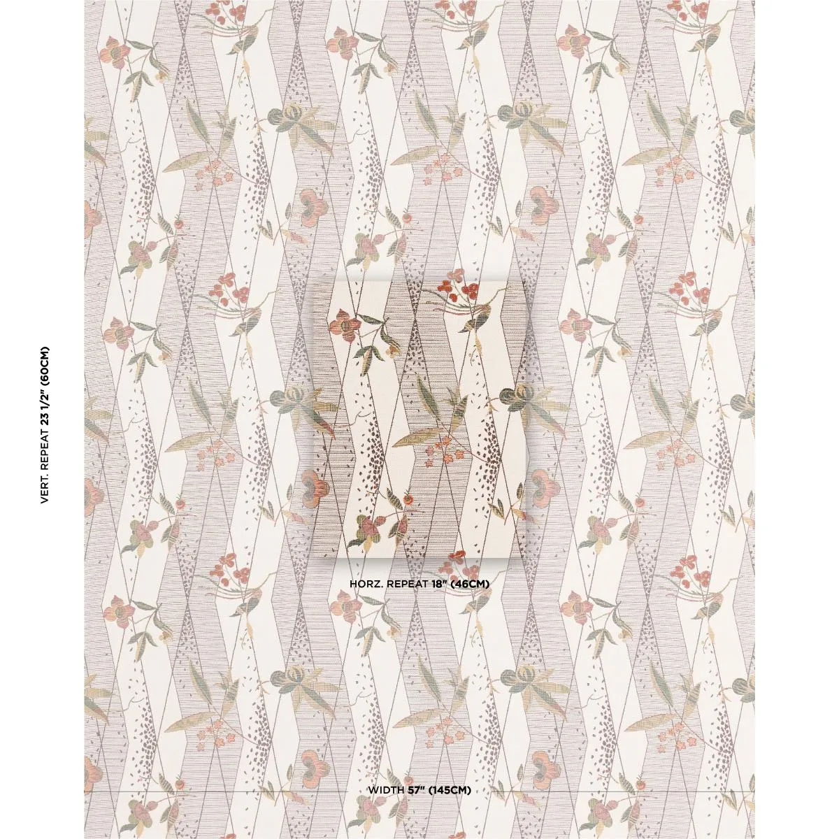 Schumacher 83140 Romola Floral Birch fabric swatch