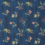 Schumacher 83141 Romola Floral Cadet fabric swatch