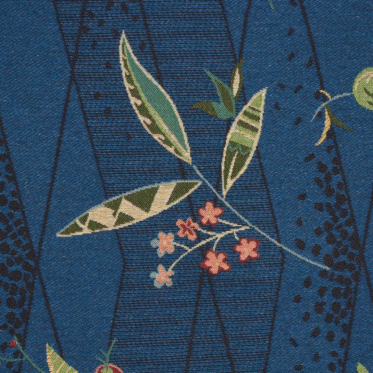 Schumacher 83141 Romola Floral Cadet fabric swatch