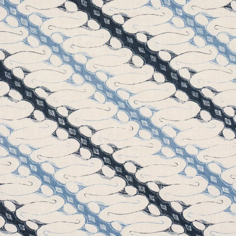 Schumacher 182051 Ronnie Blue fabric swatch