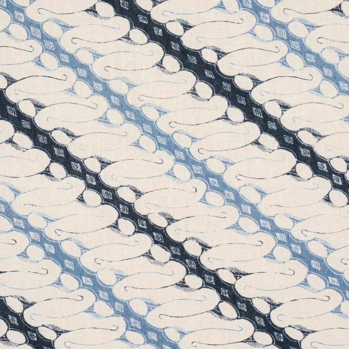 Schumacher 182051 Ronnie Blue fabric swatch