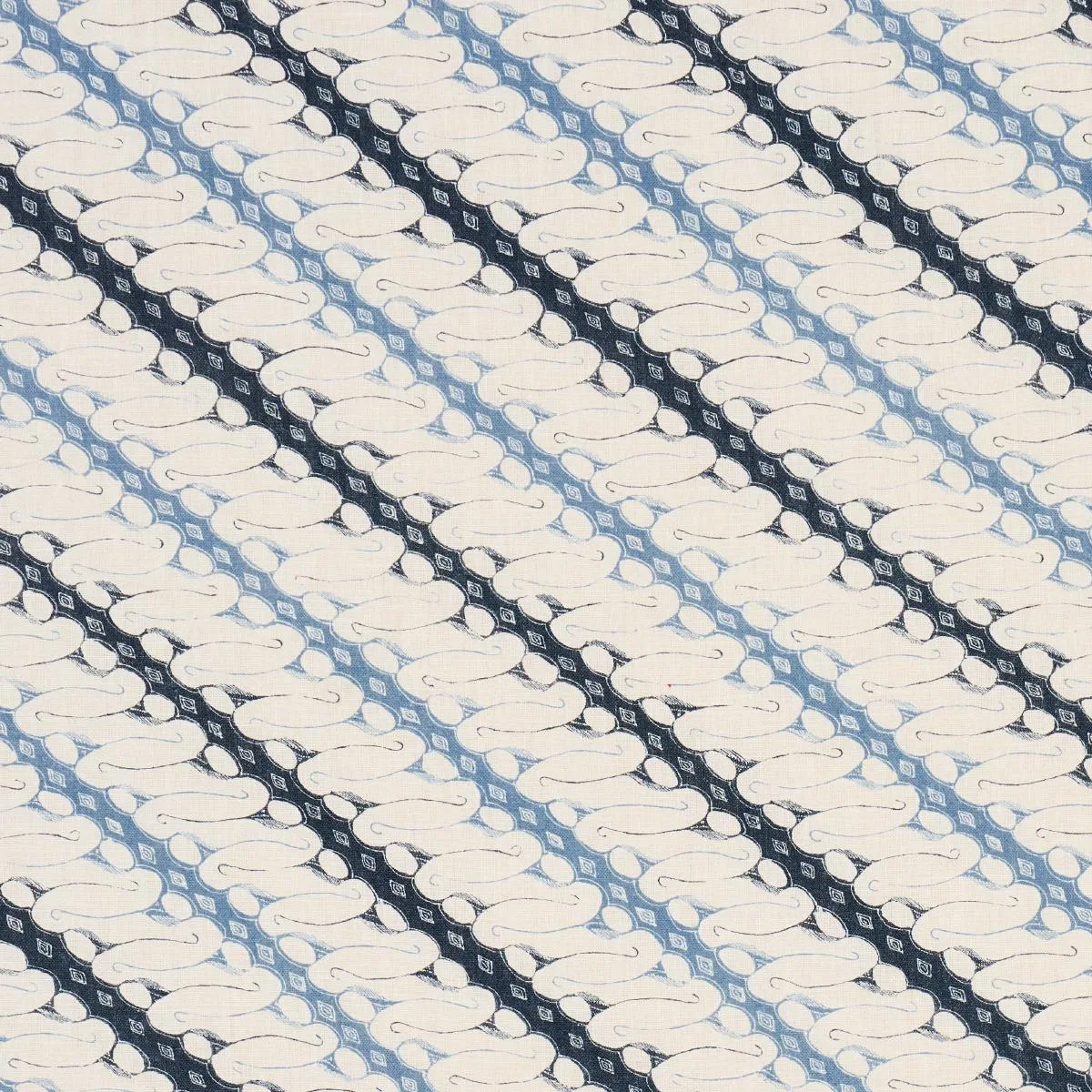 Schumacher 182051 Ronnie Blue fabric swatch