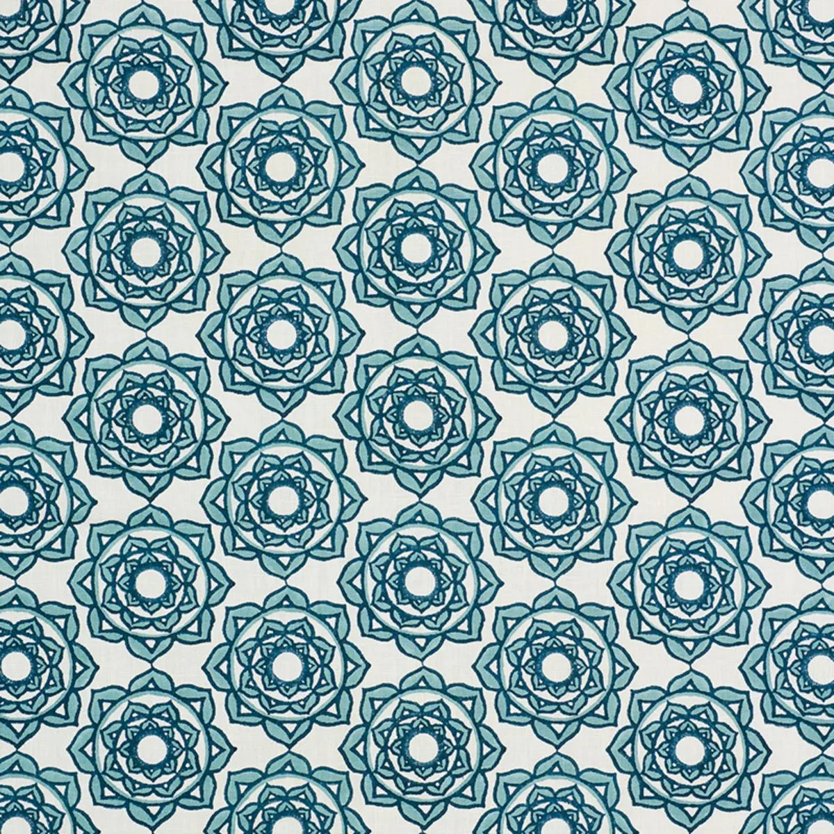 Schumacher 179290 Rose Hand Block Print Blue fabric swatch