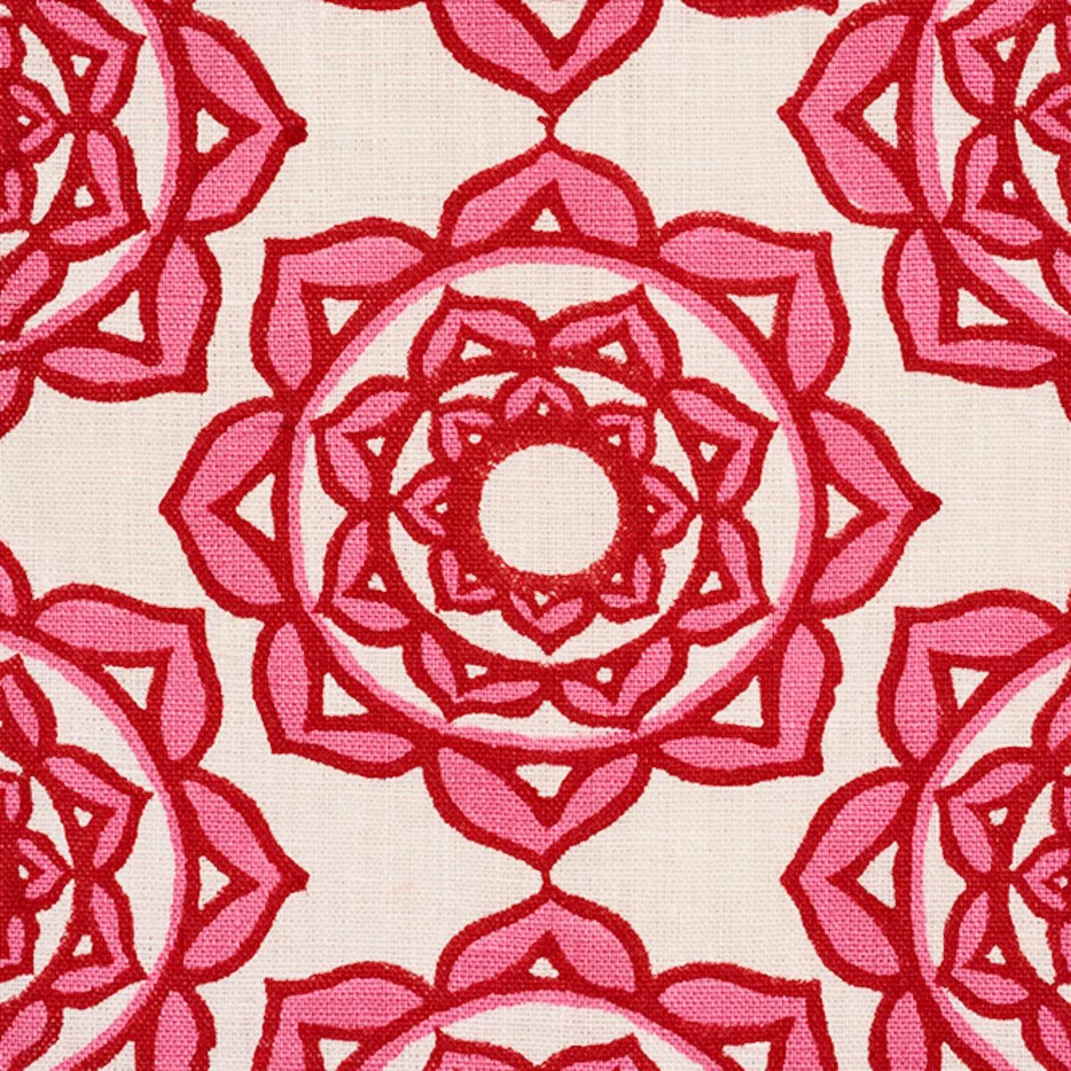 Schumacher 179291 Rose Hand Block Print Pink fabric swatch