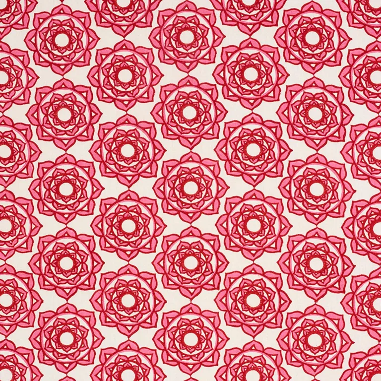 Schumacher 179291 Rose Hand Block Print Pink fabric swatch