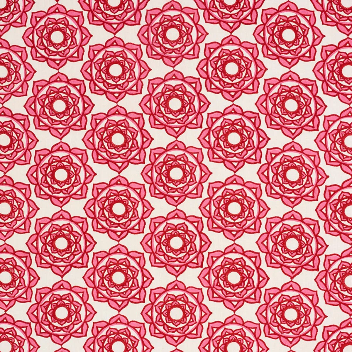 Schumacher 179291 Rose Hand Block Print Pink fabric swatch