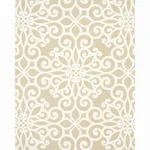 Schumacher 174561 Rosegate Embroidered Print Flax fabric swatch