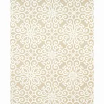 Schumacher 174561 Rosegate Embroidered Print Flax fabric swatch