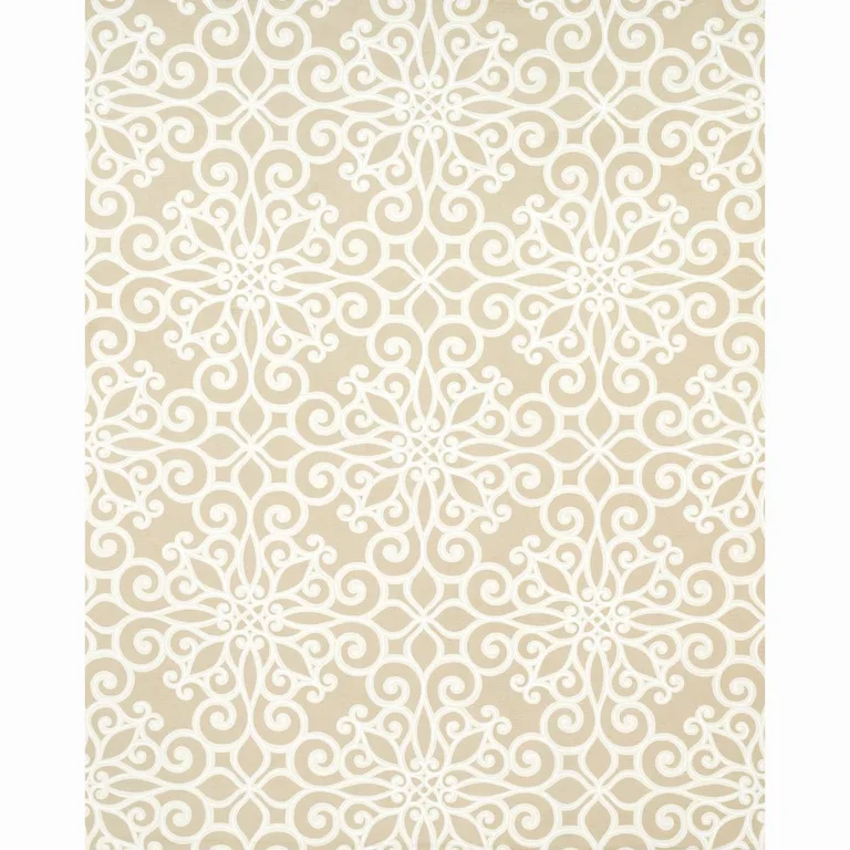 Schumacher 174561 Rosegate Embroidered Print Flax fabric swatch
