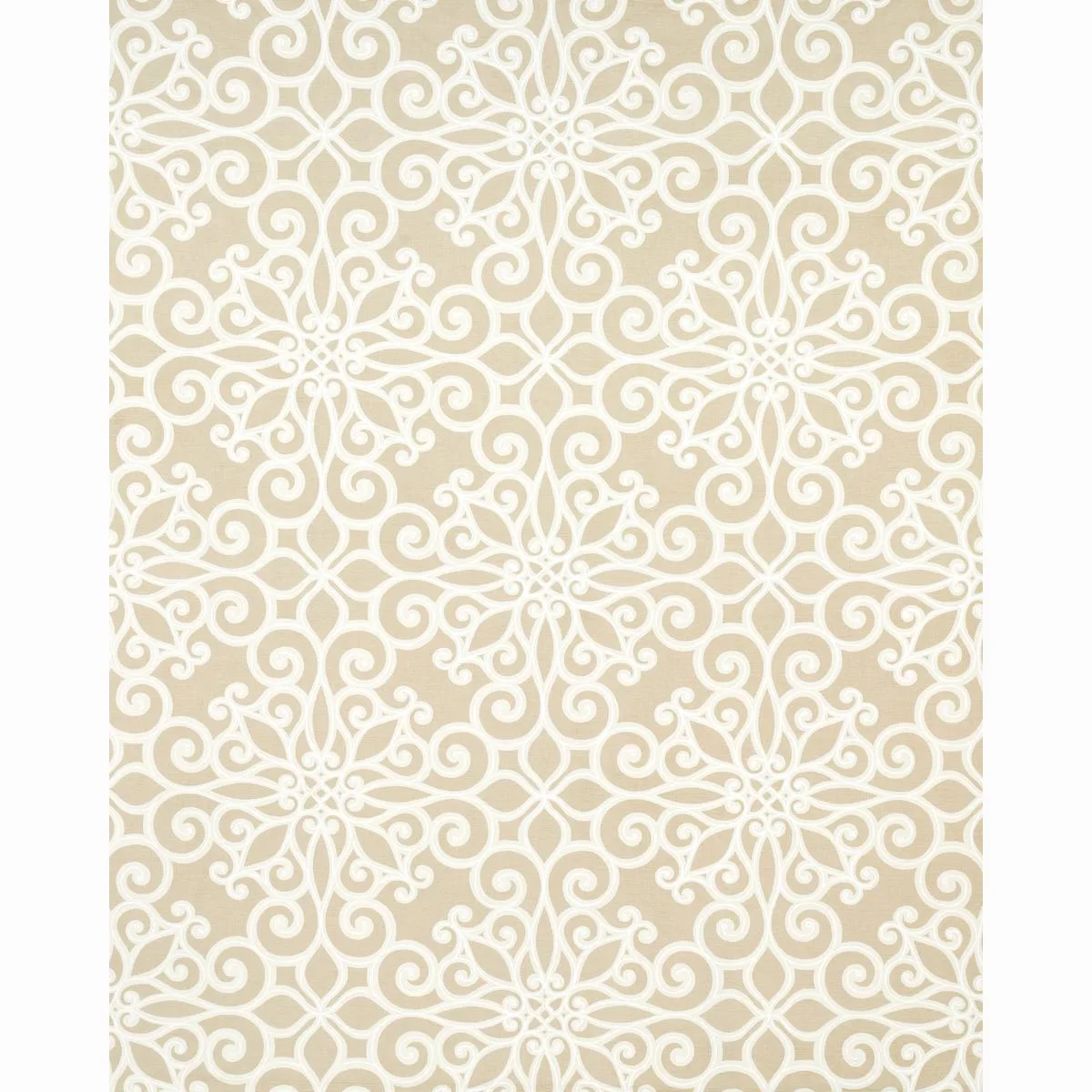 Schumacher 174561 Rosegate Embroidered Print Flax fabric swatch