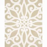 Schumacher 174561 Rosegate Embroidered Print Flax fabric swatch