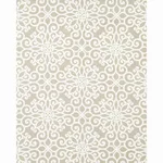 Schumacher 174562 Rosegate Embroidered Print Pumice fabric swatch