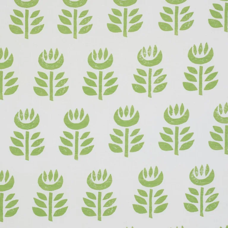 Schumacher 179400 Rosenborg Hand Print Green fabric swatch