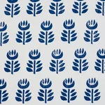 Schumacher 179402 Rosenborg Hand Print Navy fabric swatch