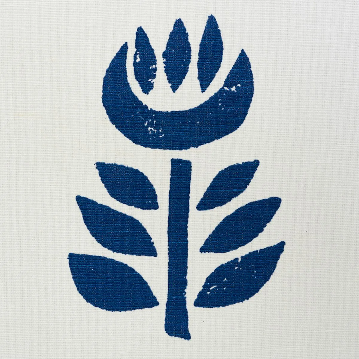 Schumacher 179402 Rosenborg Hand Print Navy fabric swatch