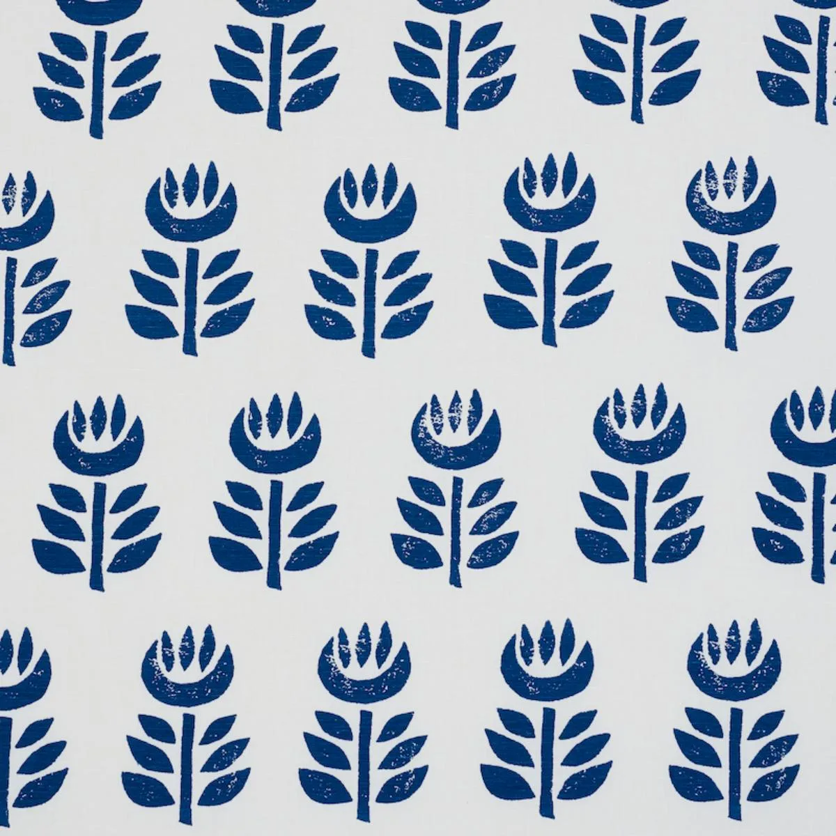 Schumacher 179402 Rosenborg Hand Print Navy fabric swatch