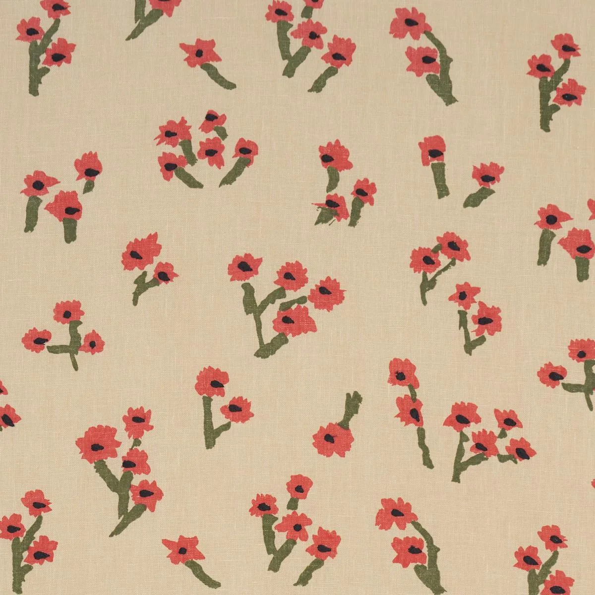 Schumacher 85901 Rosie Posy Red fabric swatch