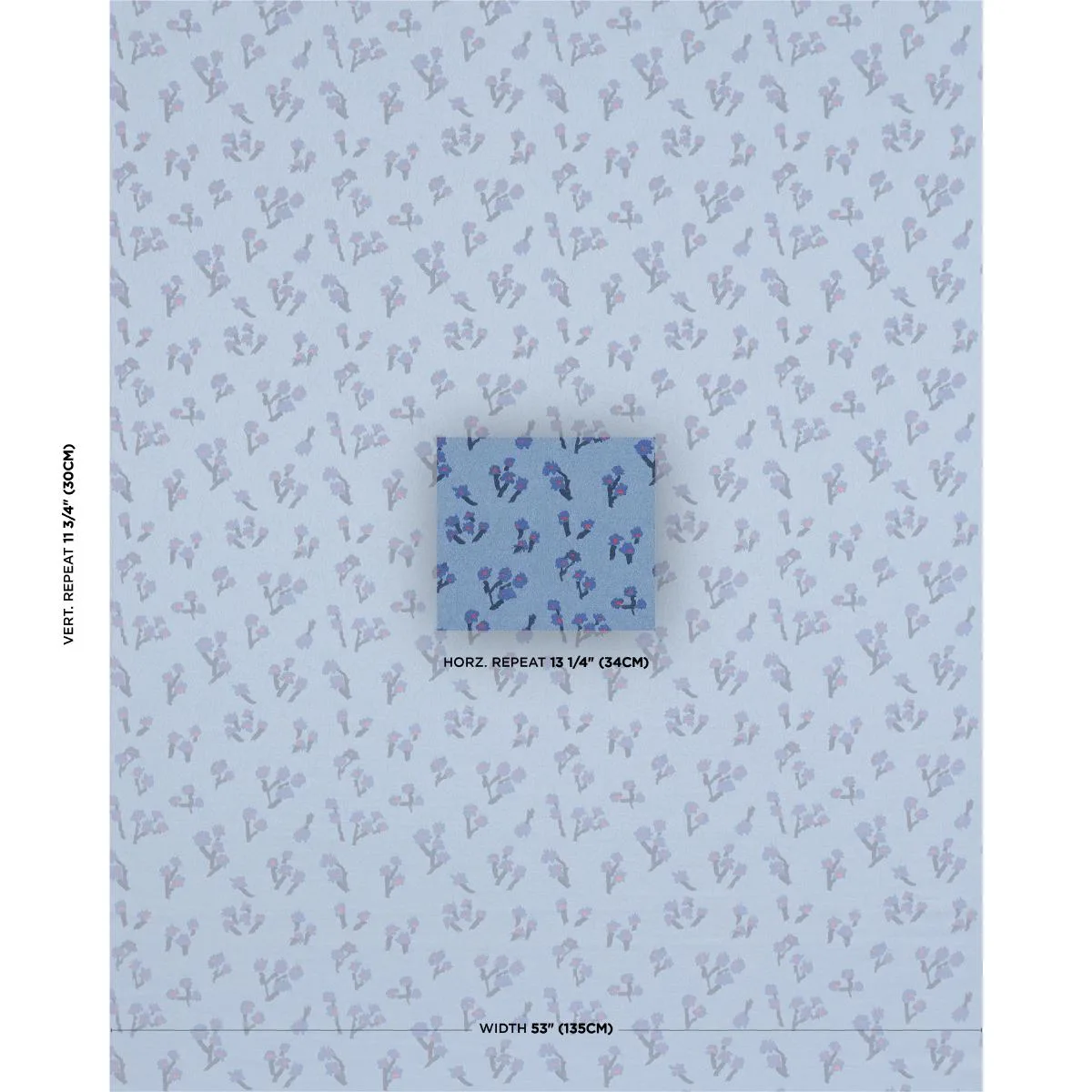 Schumacher 85892 Rosie Posy Woven Blue fabric swatch