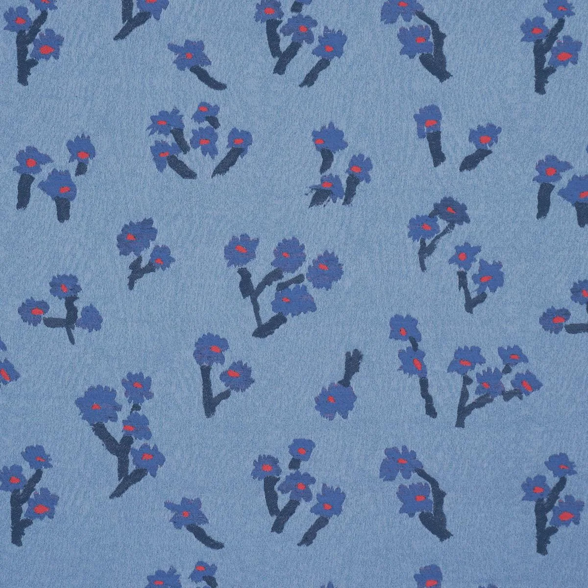 Schumacher 85892 Rosie Posy Woven Blue fabric swatch