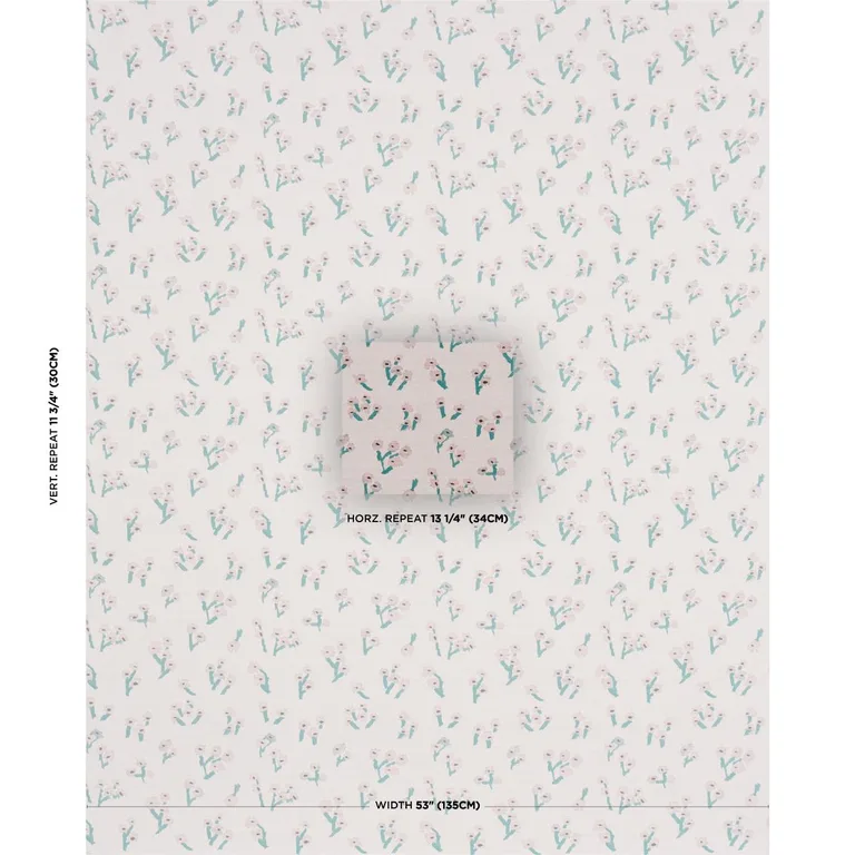 Schumacher 85891 Rosie Posy Woven Pink fabric swatch
