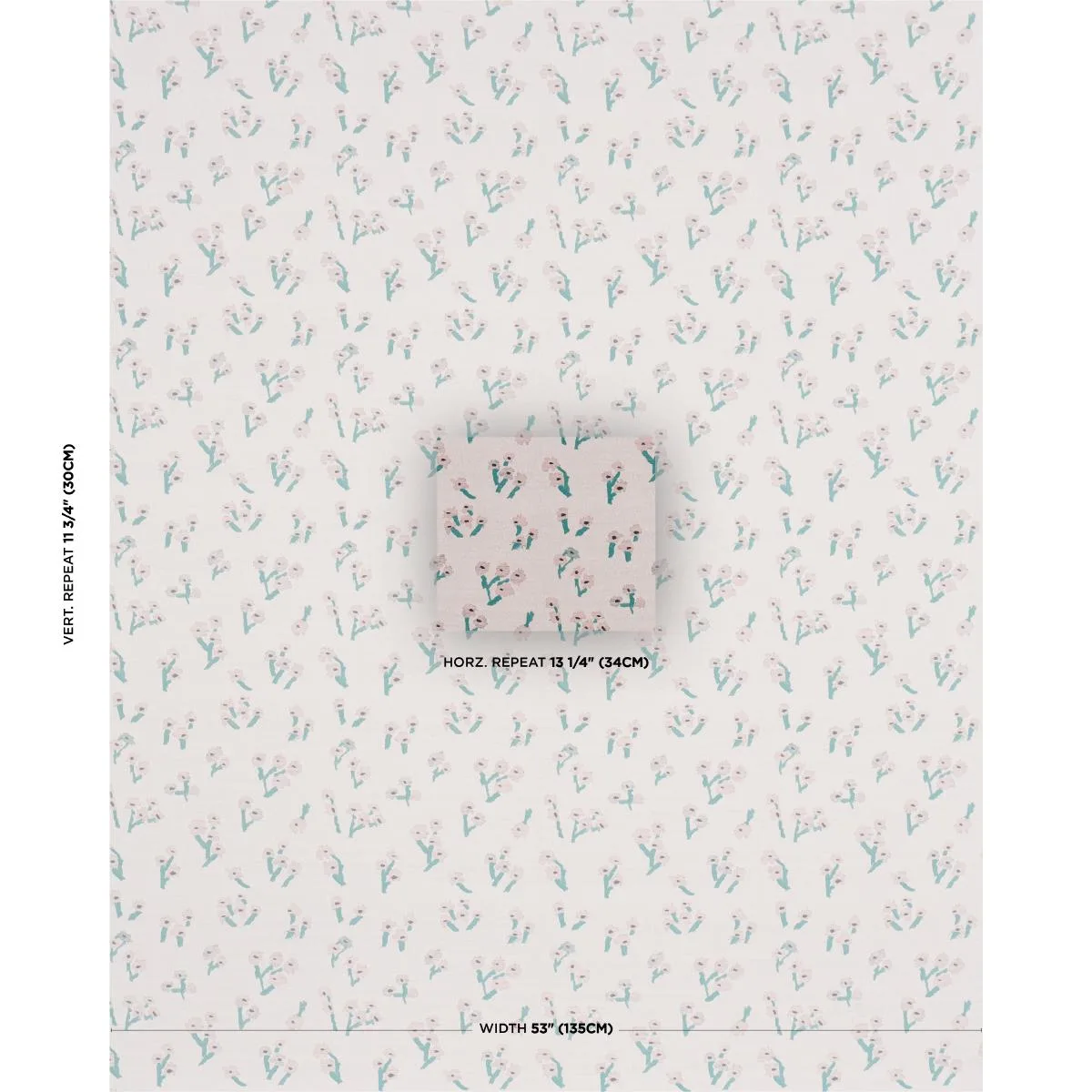 Schumacher 85891 Rosie Posy Woven Pink fabric swatch