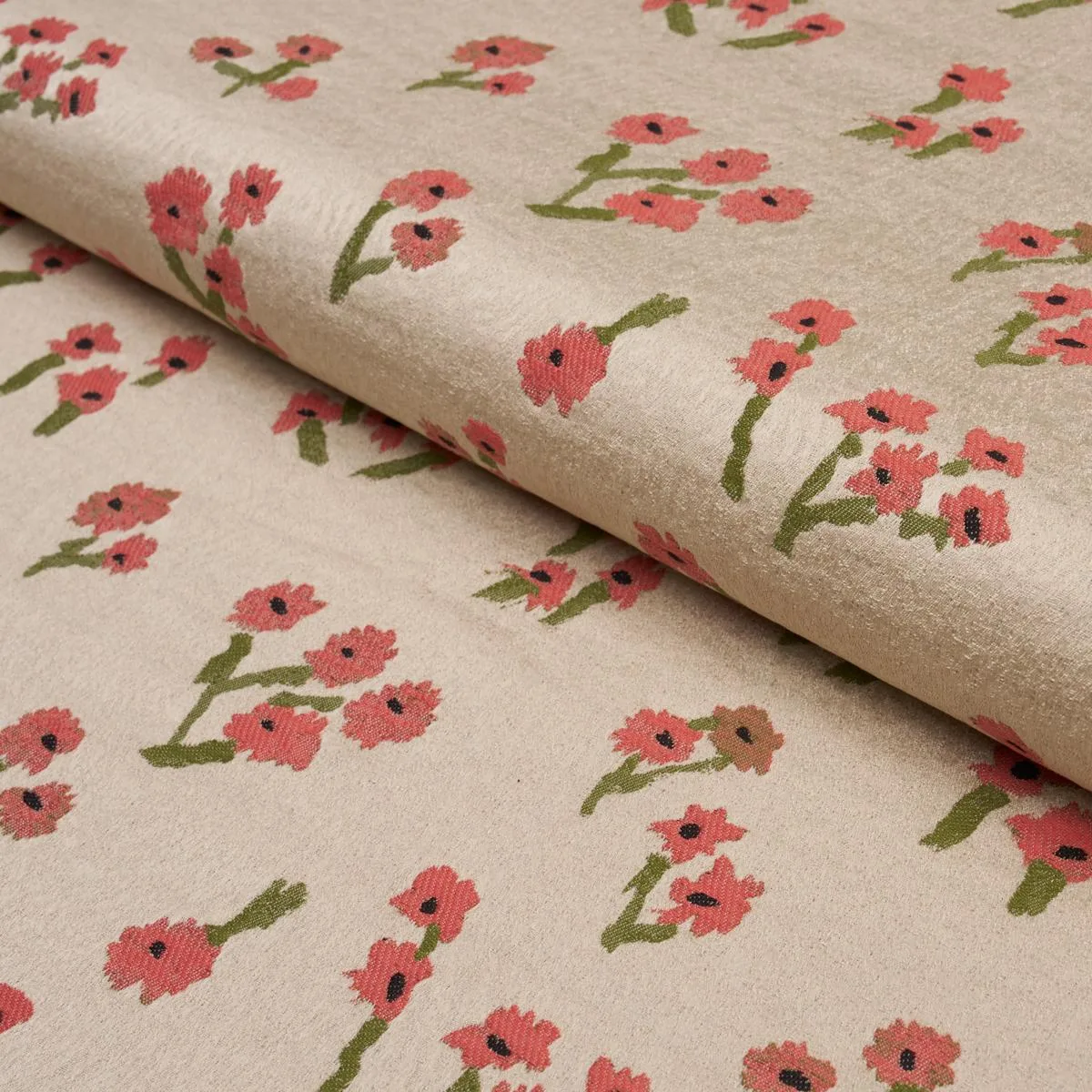 Schumacher 85890 Rosie Posy Woven Red fabric swatch