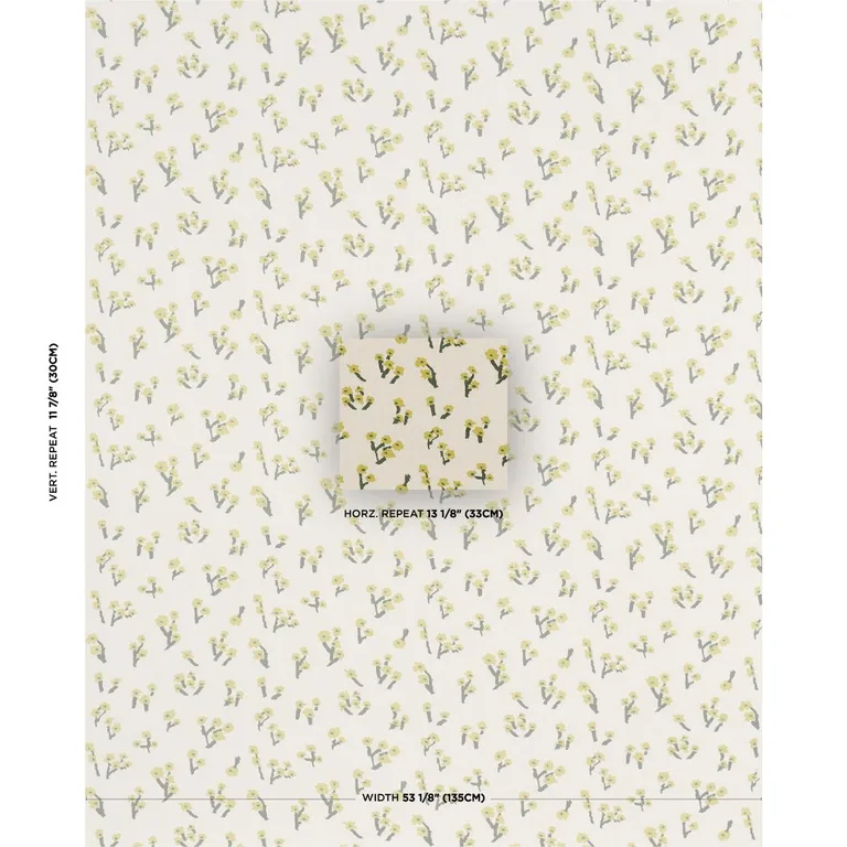 Schumacher 85900 Rosie Posy Yellow fabric swatch