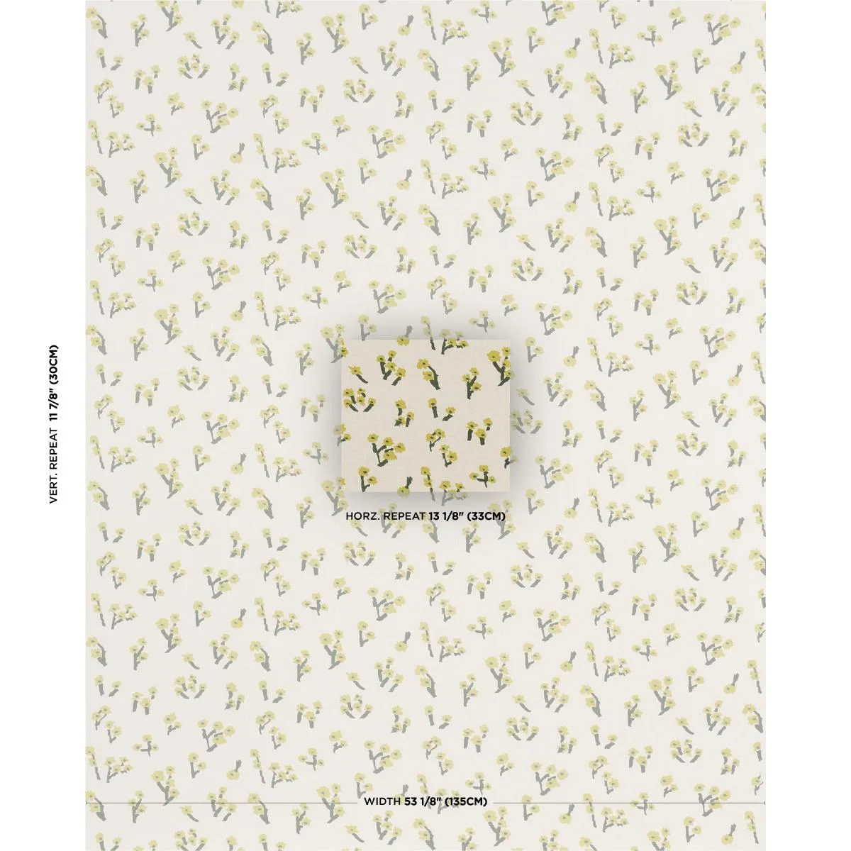 Schumacher 85900 Rosie Posy Yellow fabric swatch