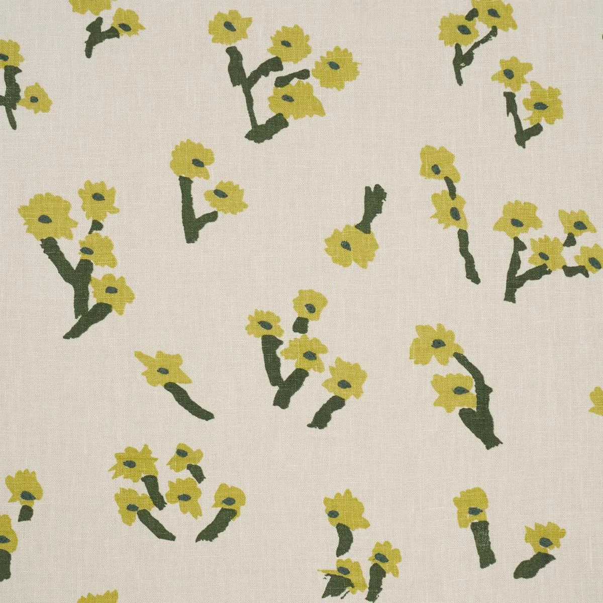 Schumacher 85900 Rosie Posy Yellow fabric swatch